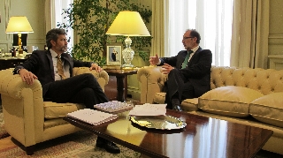 El presidente del CGPJ y el TS, Carlos Lesmes, recibe al presidente de TSJ de Madrid, Francisco Javier Vieira, con motivo de la presentación de la Memoria Anual 2014 del tribunal madrile